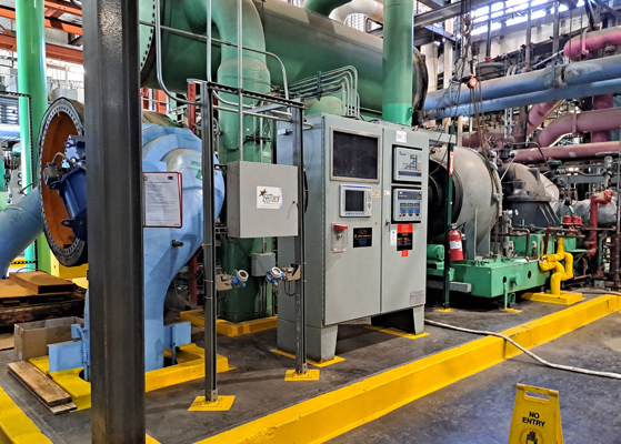 Close up view inside the Client's facilityof their industrial process equipment